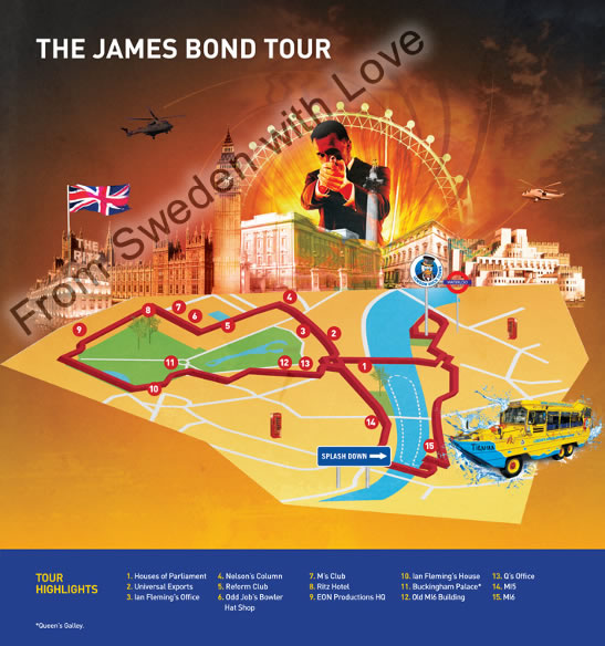 James Bond duck tour map